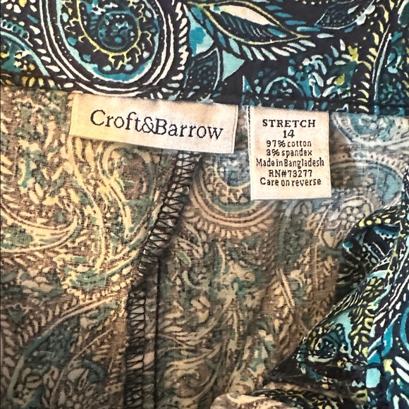 Croft & Barrow Teal and Black Paisley Mini Skort - Picture 5 of 5